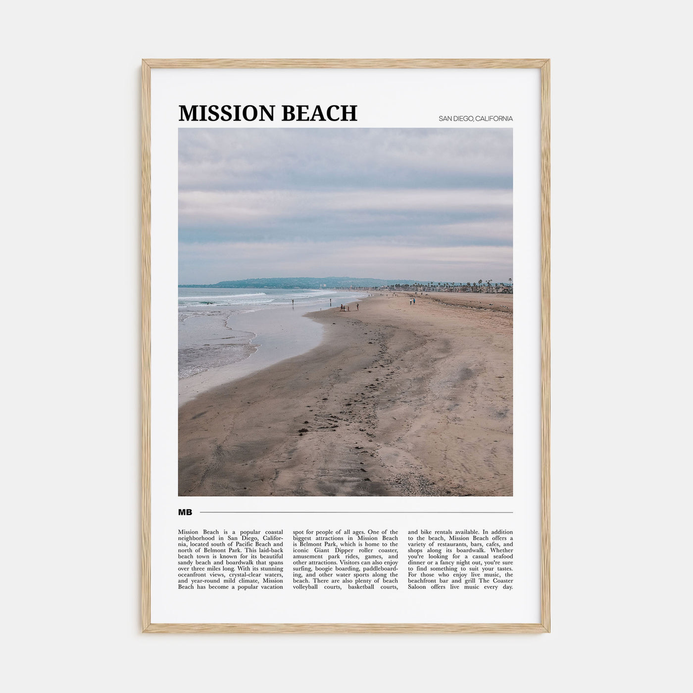 Mission Beach, San Diego Travel Color No 1 Poster