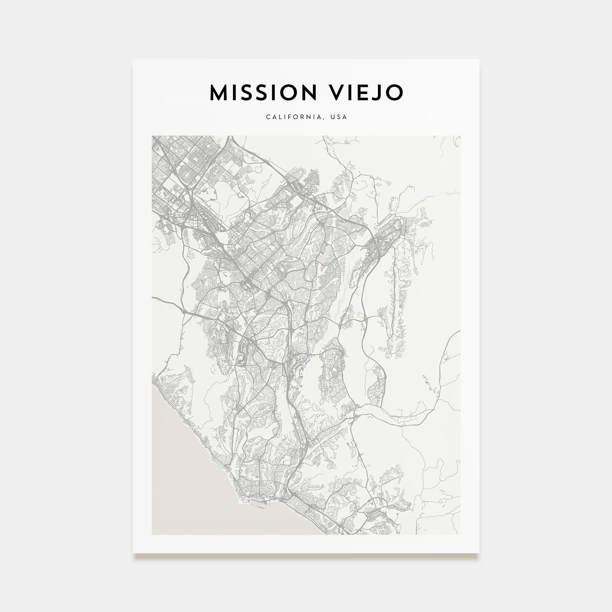 Mission Viejo Map Portrait Poster