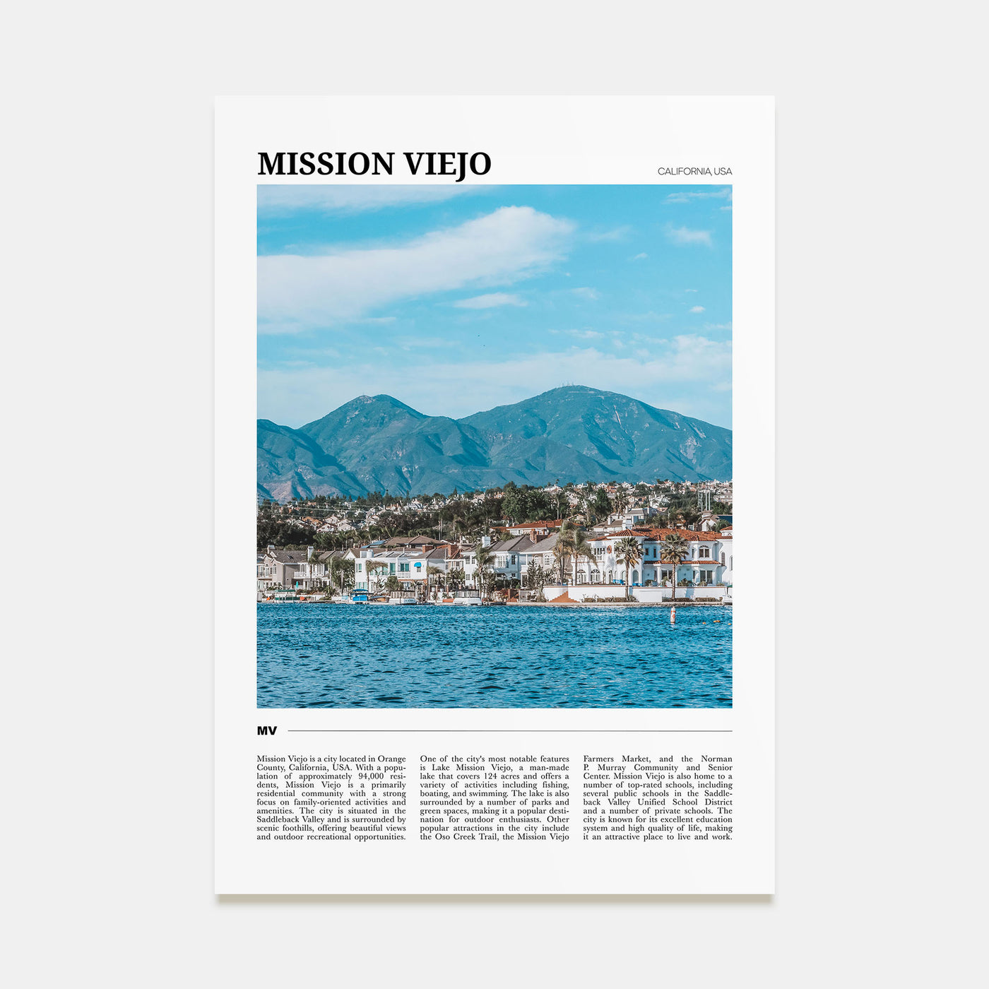 Mission Viejo Travel Color Poster