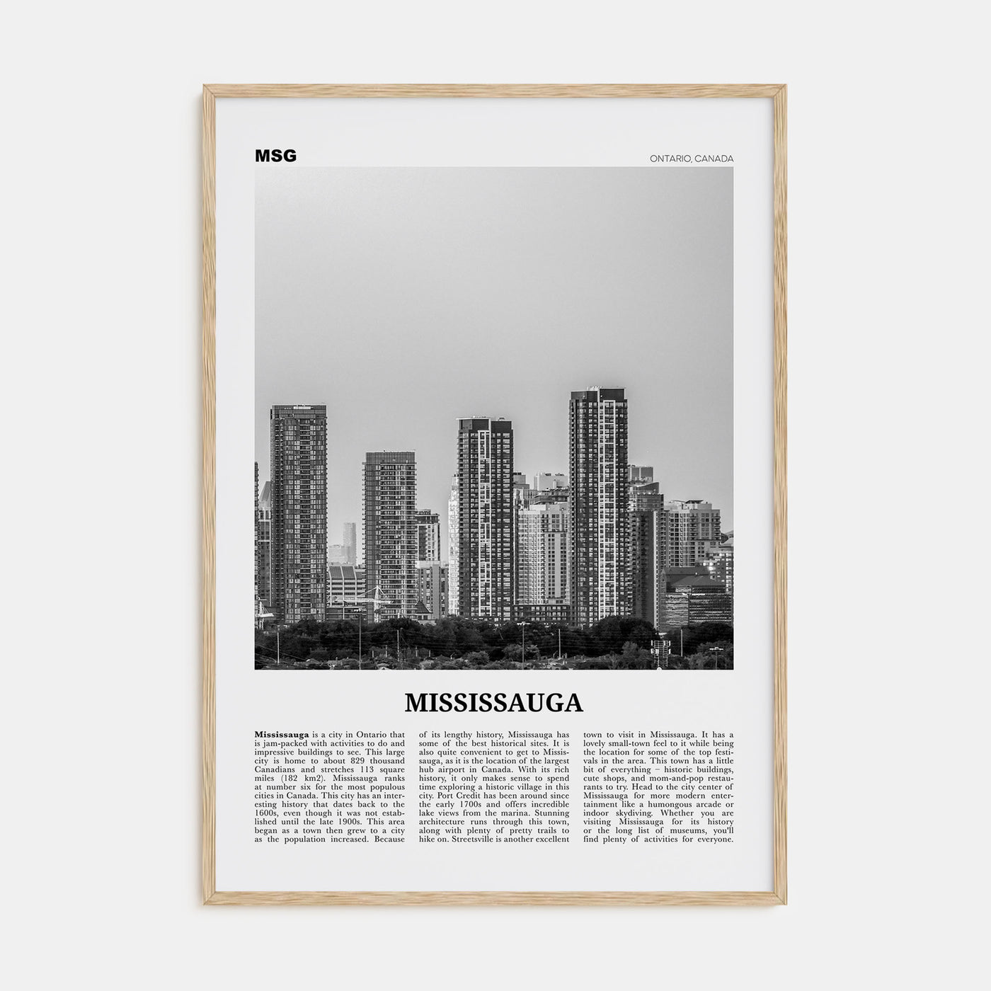 Mississauga Travel B&W Poster