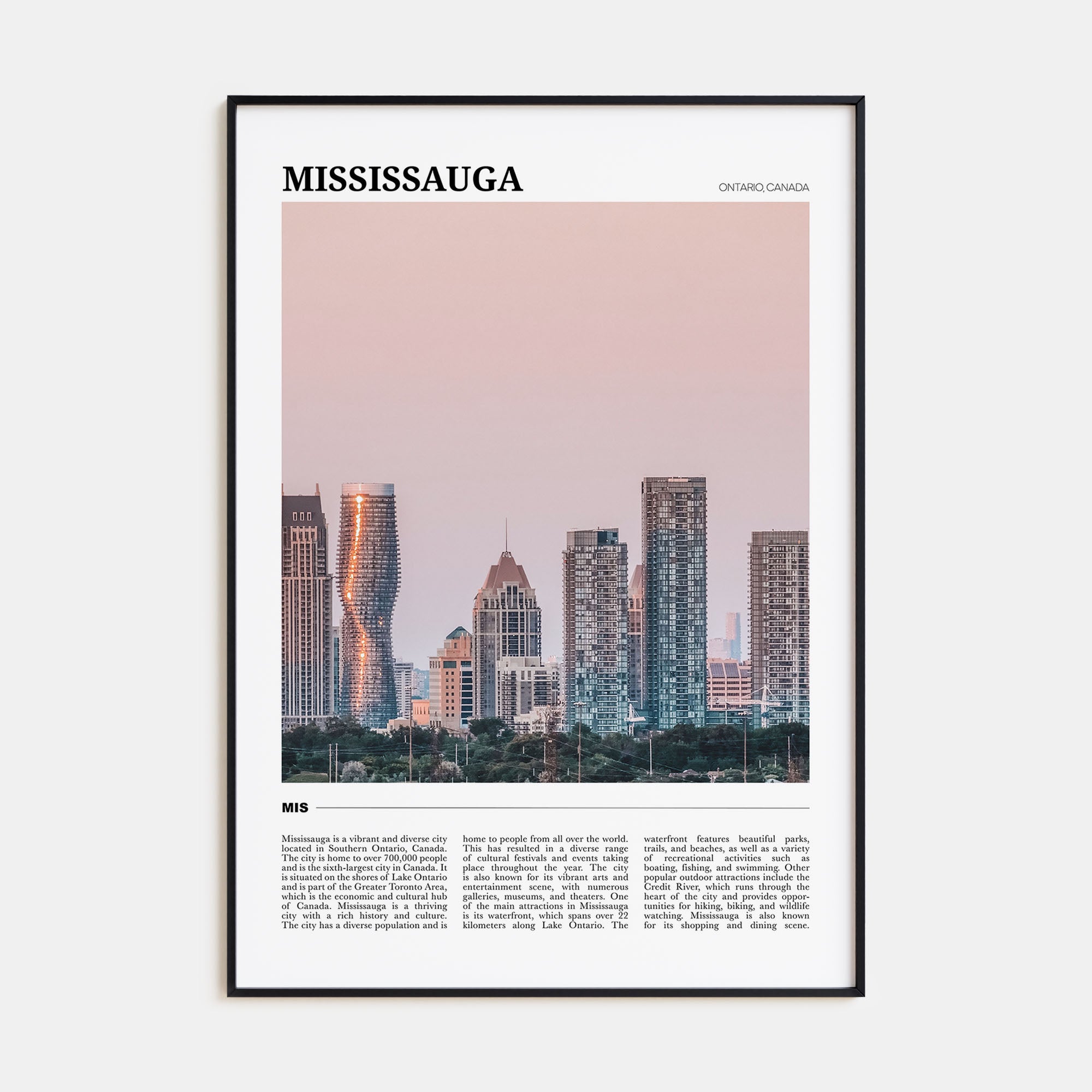 Mississauga Travel Color Poster