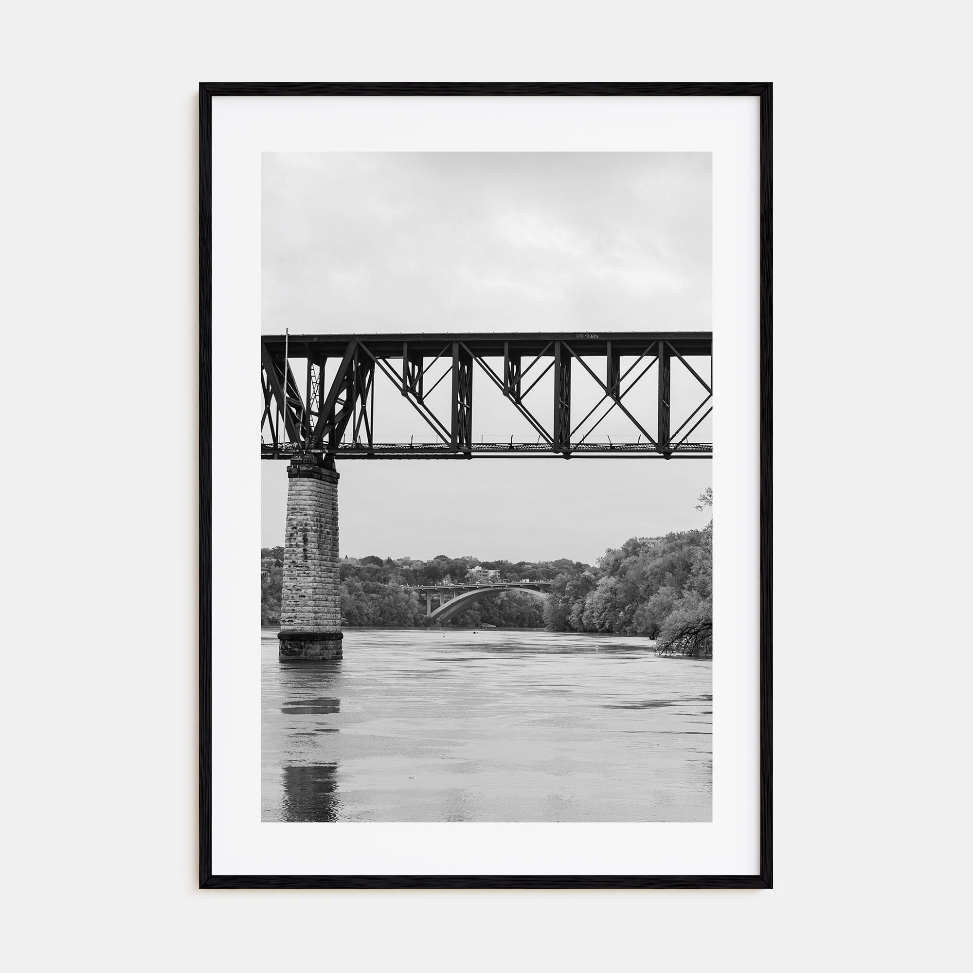 Mississippi River Photo B&W Poster