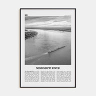 Mississippi River Travel B&W Poster