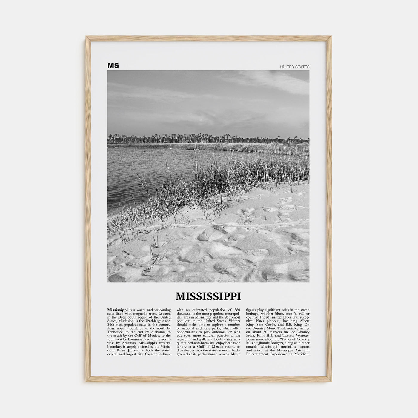 Mississippi Travel B&W No 2 Poster