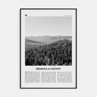 Missoula County Travel B&W Poster