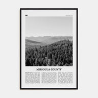 Missoula County Travel B&W Poster
