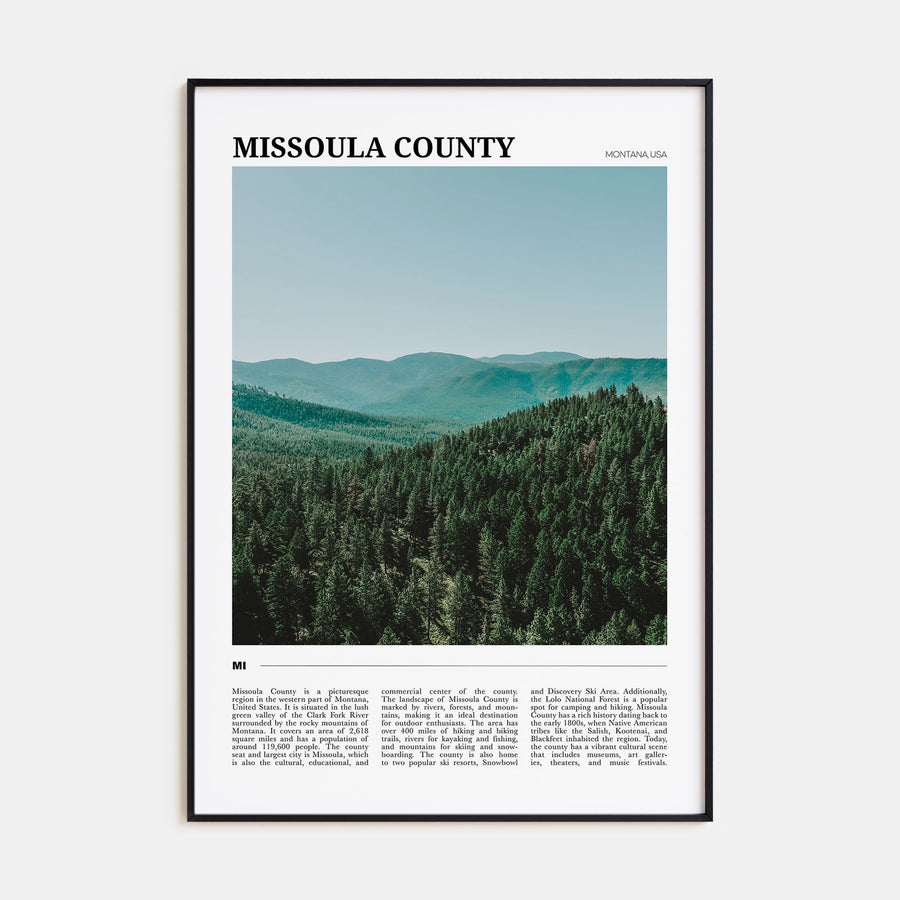 Missoula County Travel Color Poster