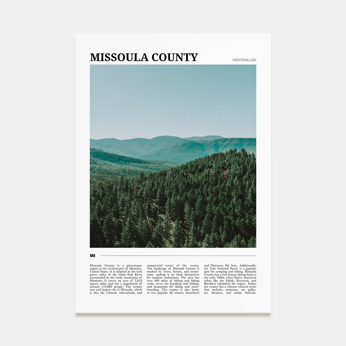 Missoula County Travel Color Poster