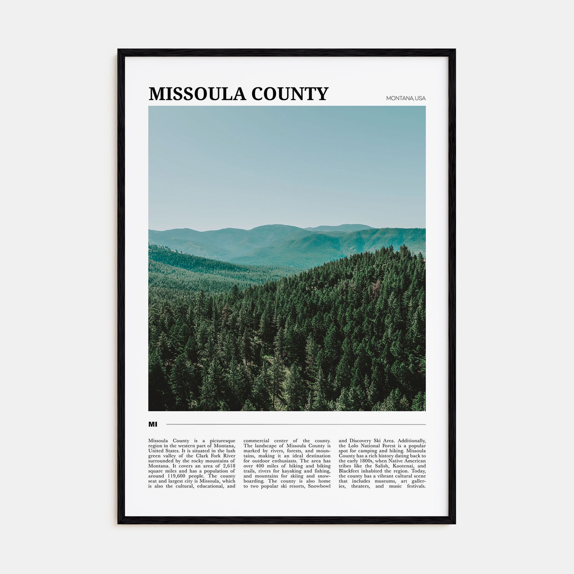 Missoula County Travel Color Poster