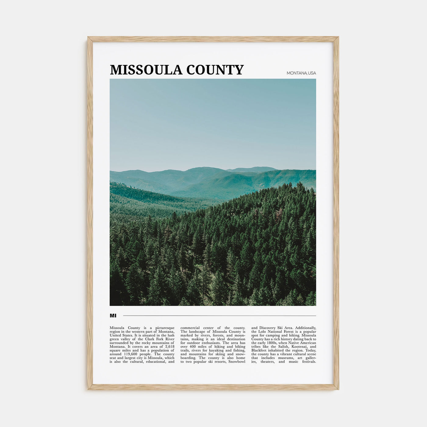 Missoula County Travel Color Poster
