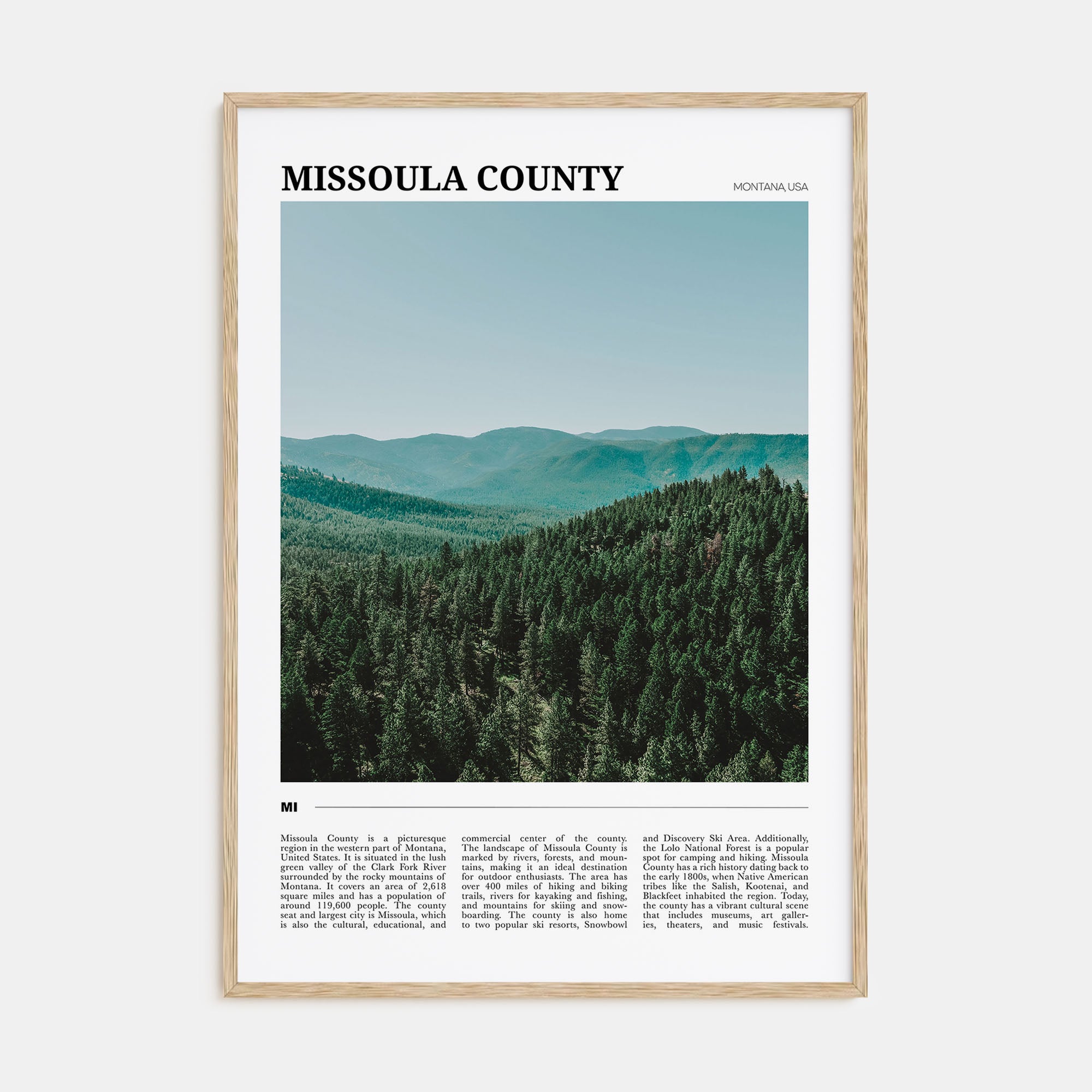 Missoula County Travel Color Poster