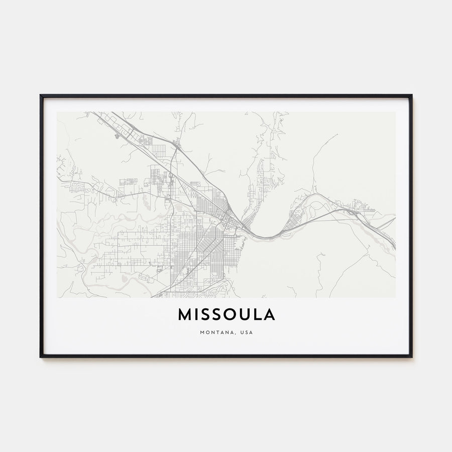 Missoula Map Landscape Poster