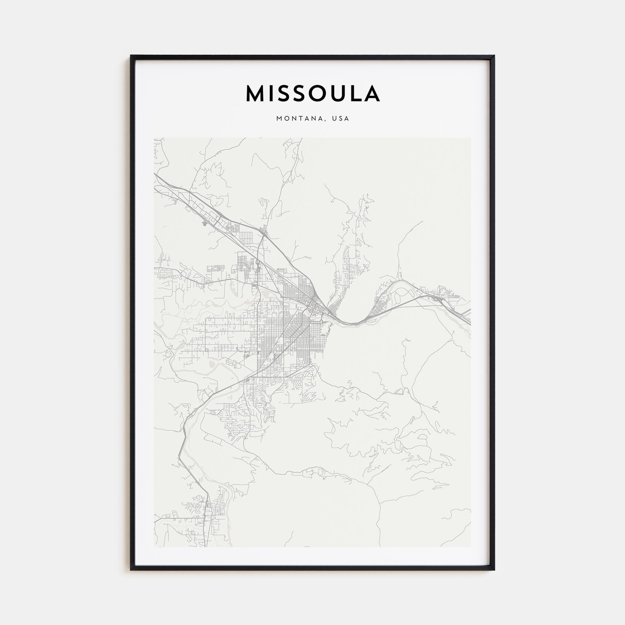 Missoula Map Portrait Poster
