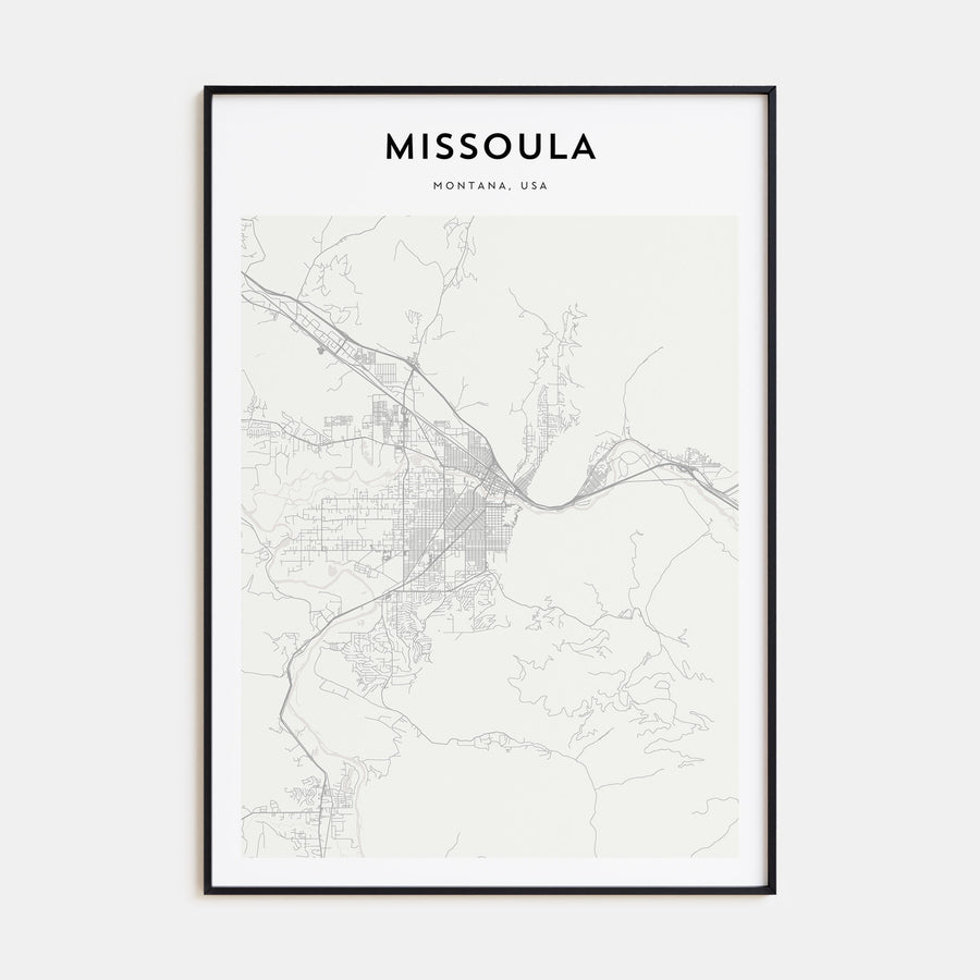 Missoula Map Portrait Poster