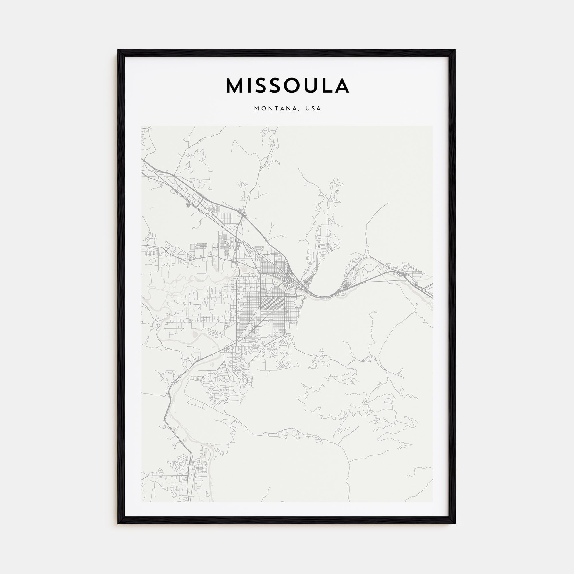 Missoula Map Portrait Poster