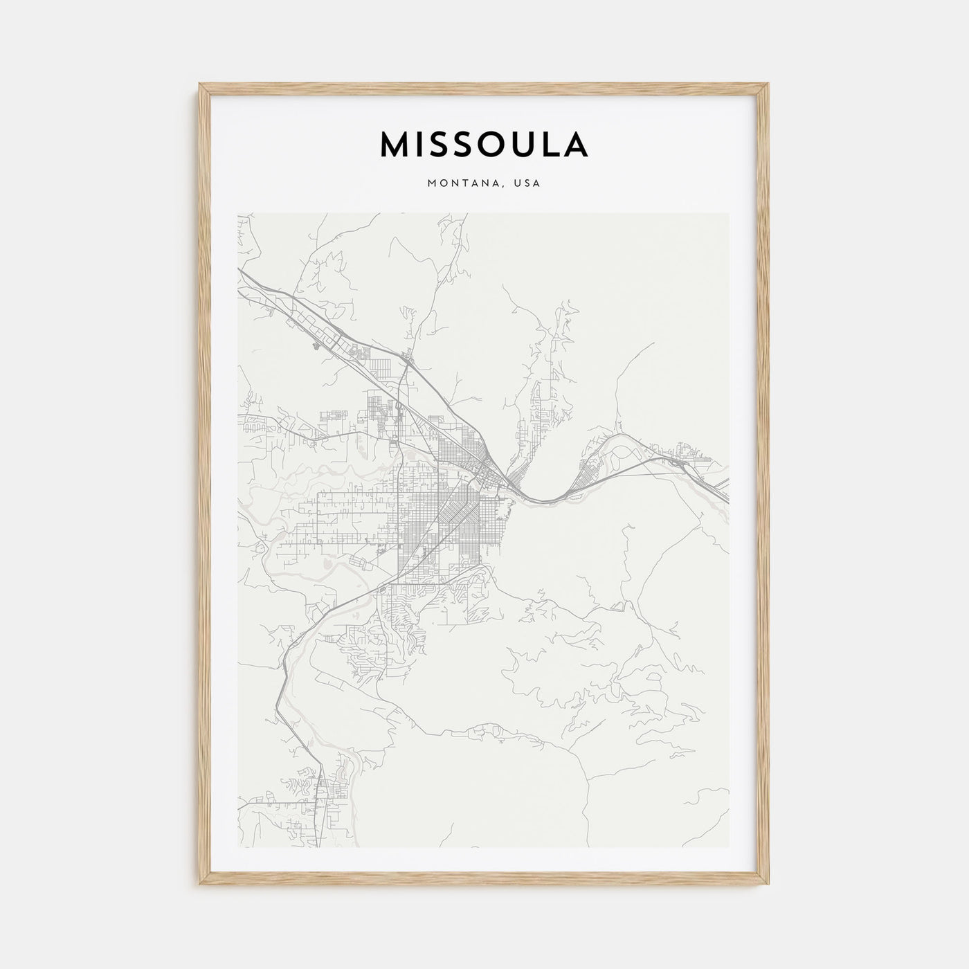 Missoula Map Portrait Poster