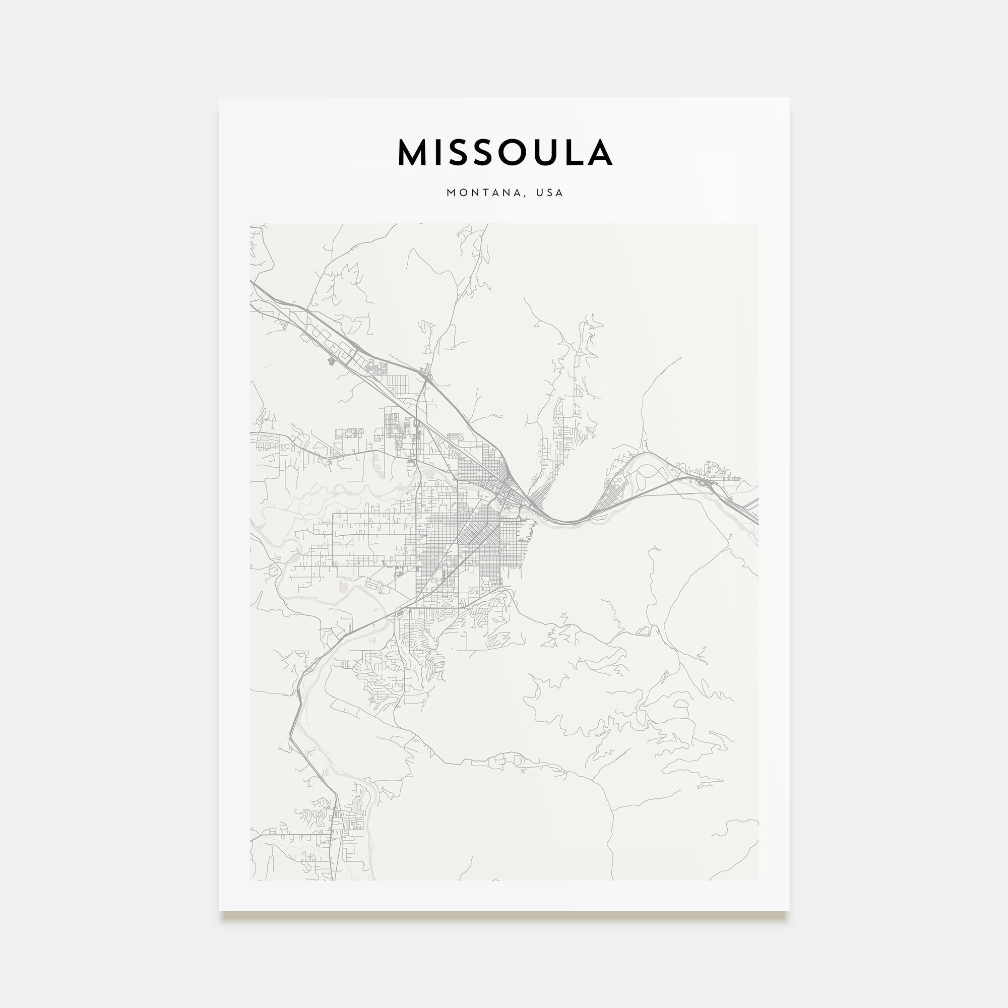 Missoula Map Portrait Poster