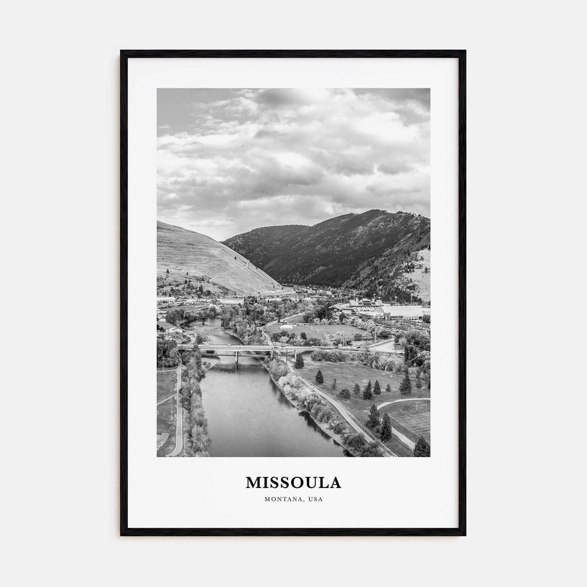 Missoula Portrait B&W Poster