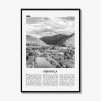 Missoula Print Black and White, Missoula Wall Art, Missoula Poster, Missoula Photo, Missoula Wall Décor, Montana, USA, United States
