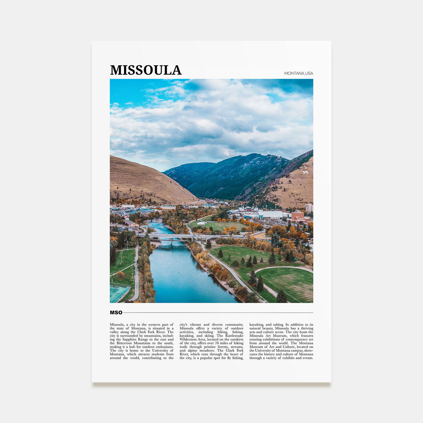 Missoula Travel Color Poster