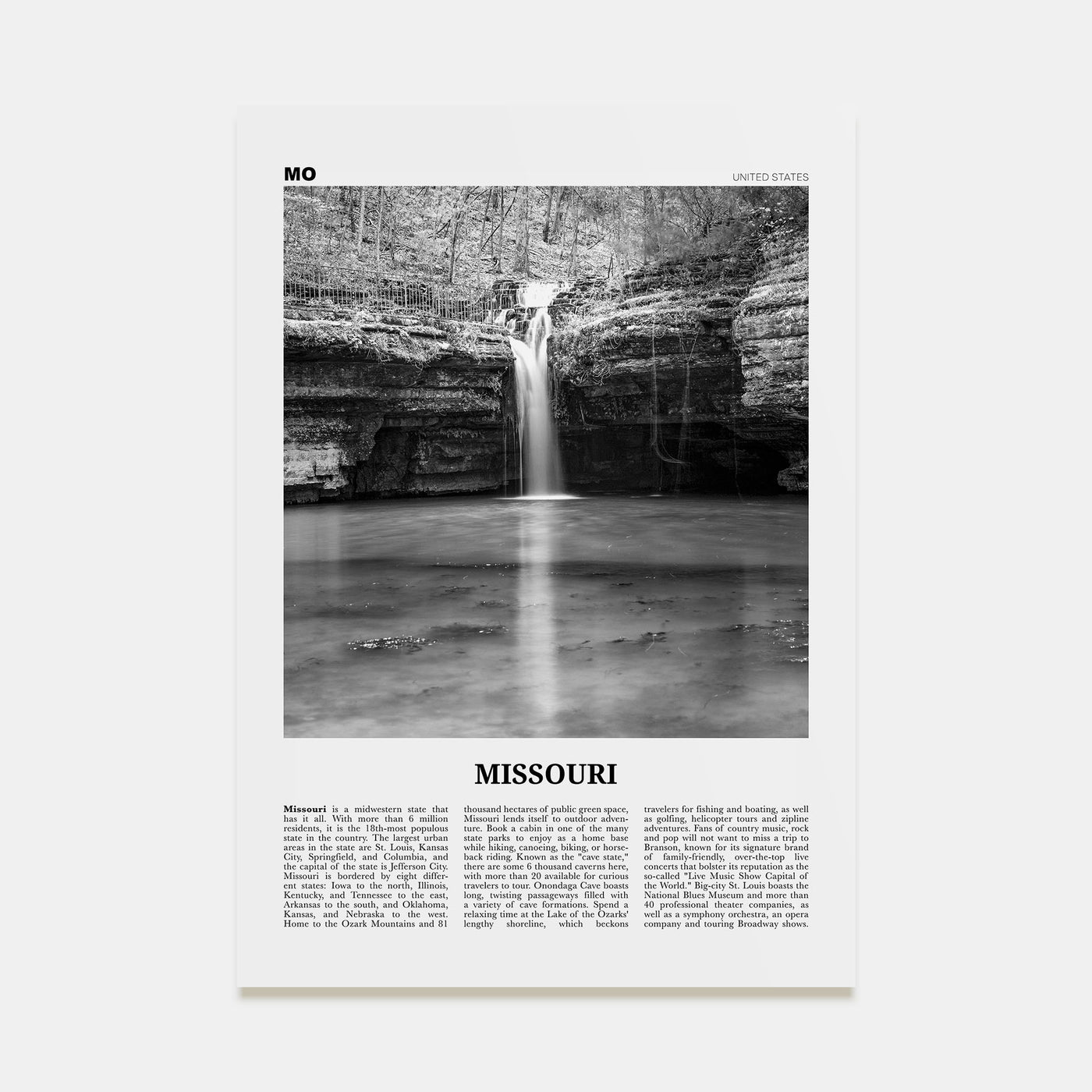 Missouri Travel B&W No 2 Poster