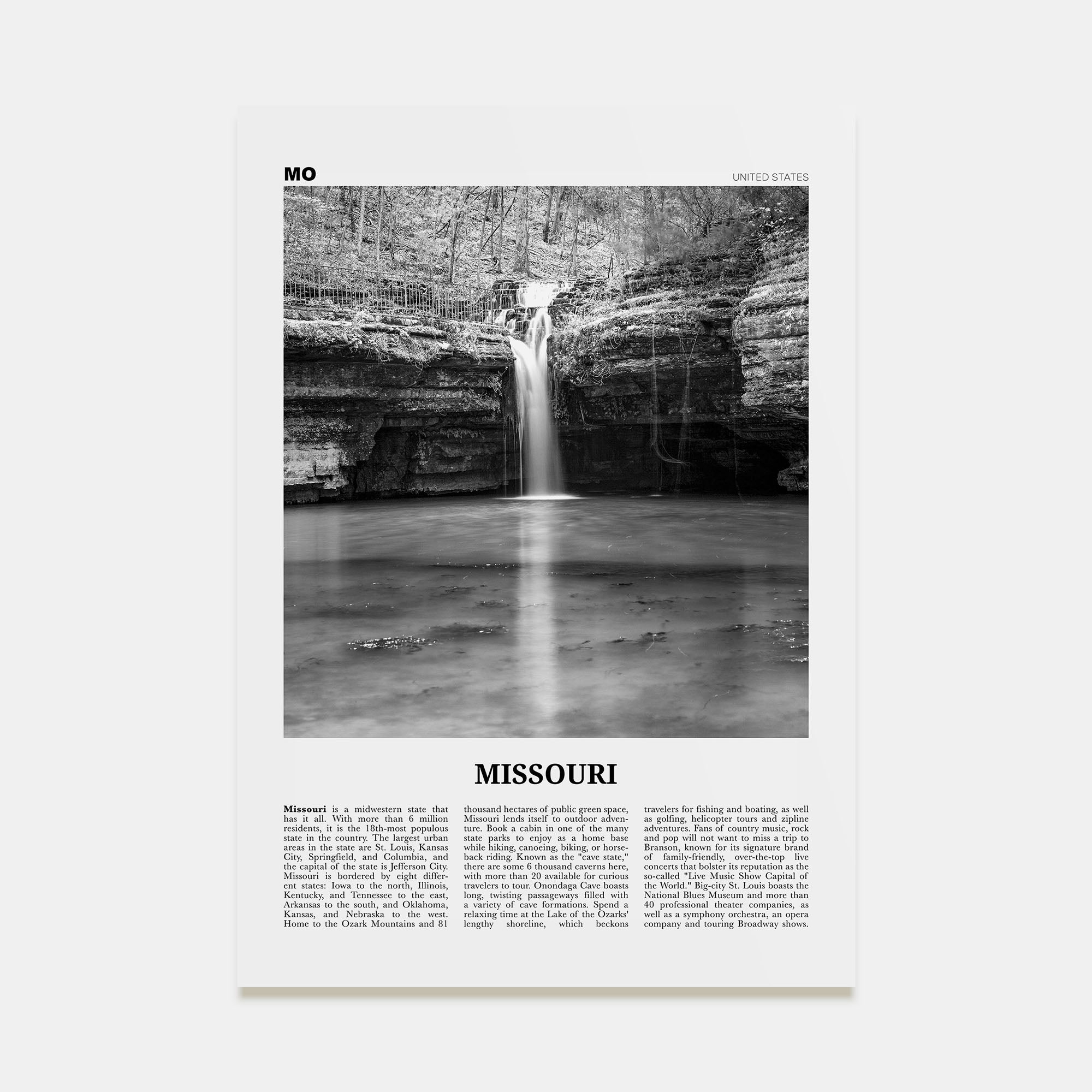 Missouri Travel B&W No 2 Poster