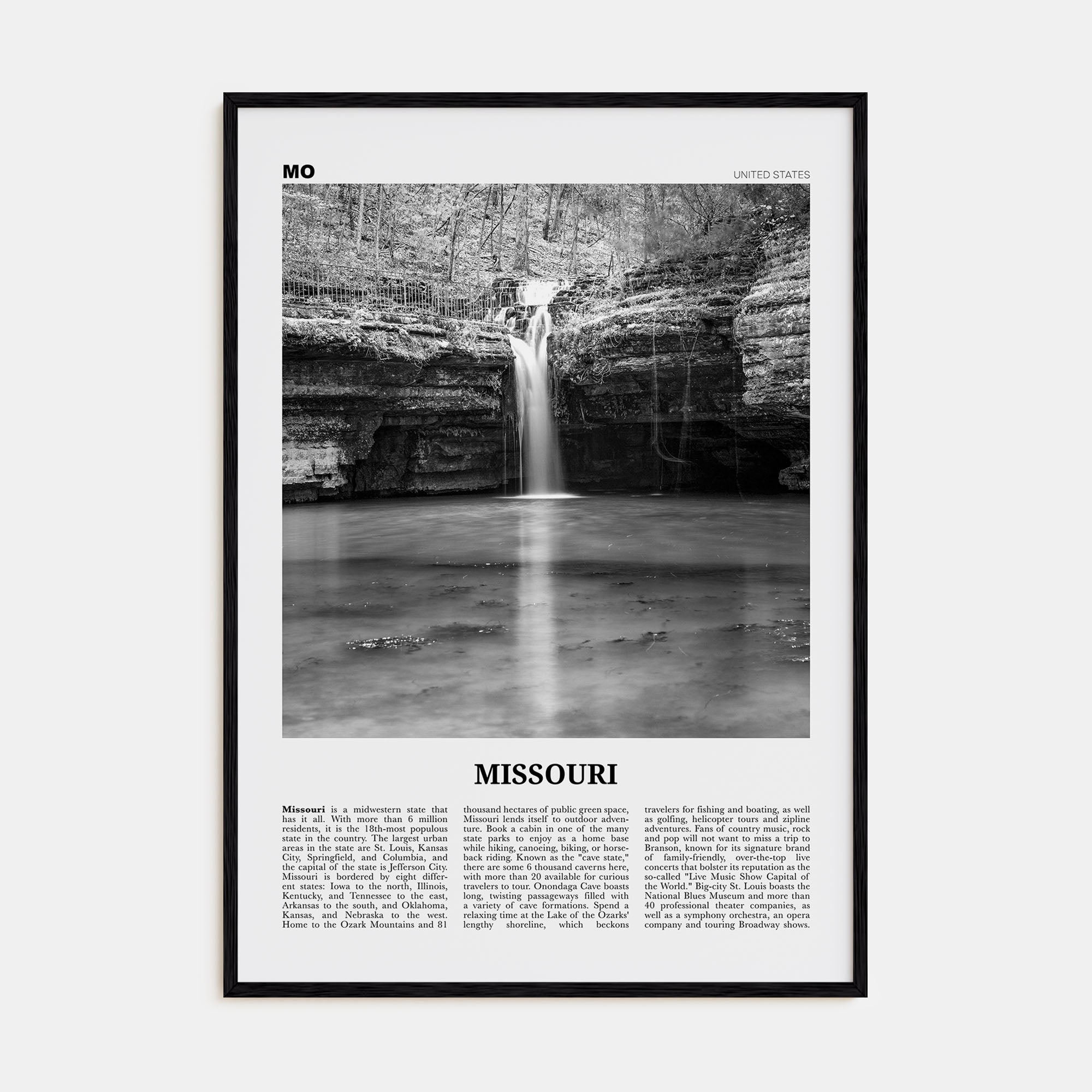 Missouri Travel B&W No 2 Poster