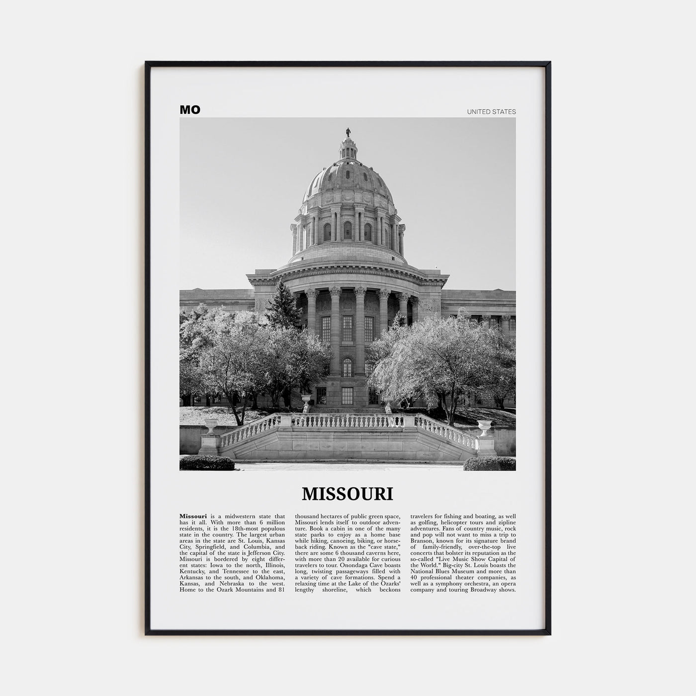 Missouri Travel B&W No 3 Poster