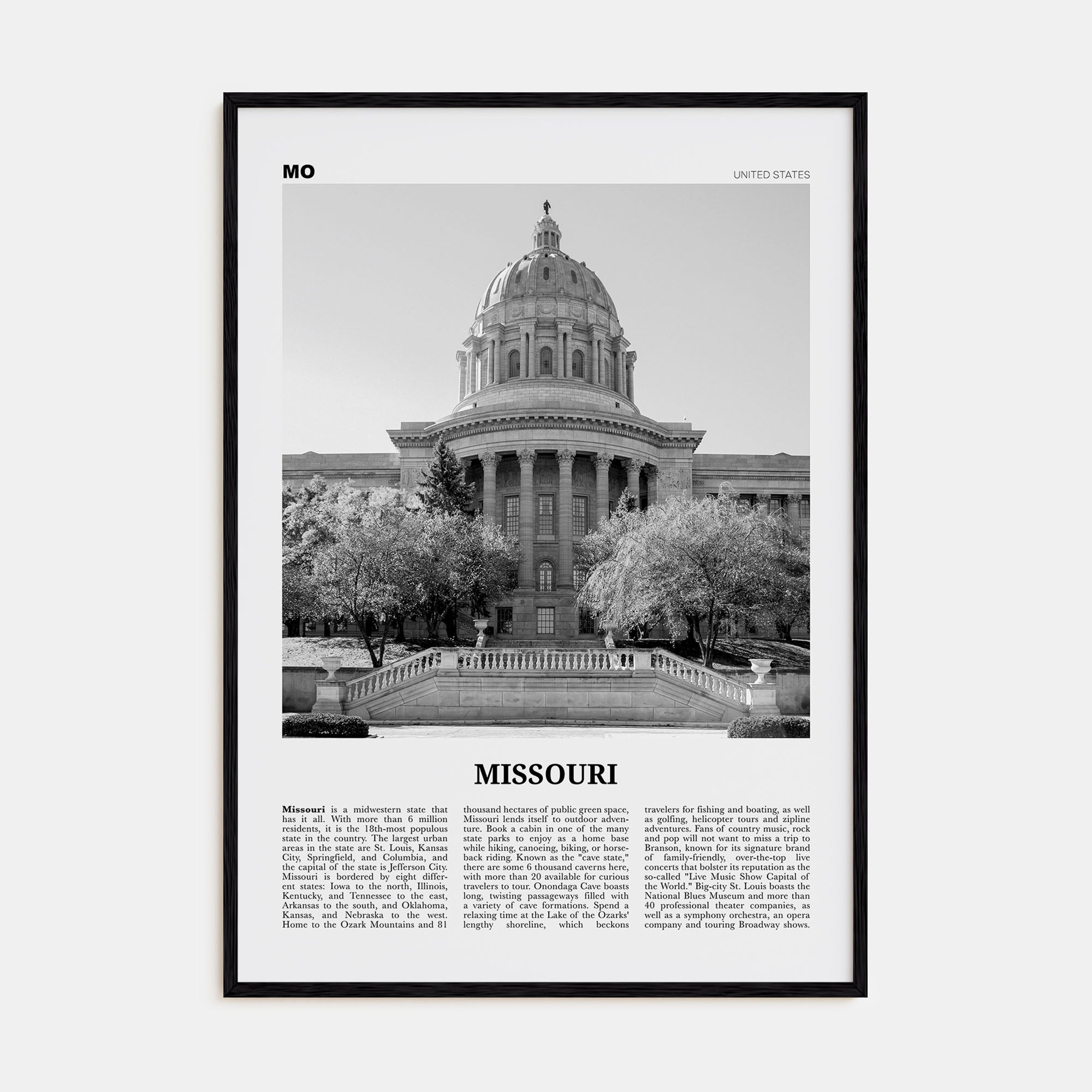 Missouri Travel B&W No 3 Poster