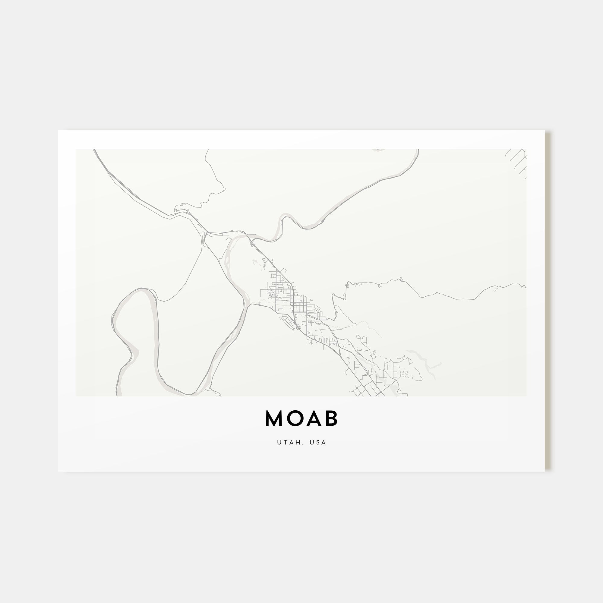 Moab Map Landscape Poster