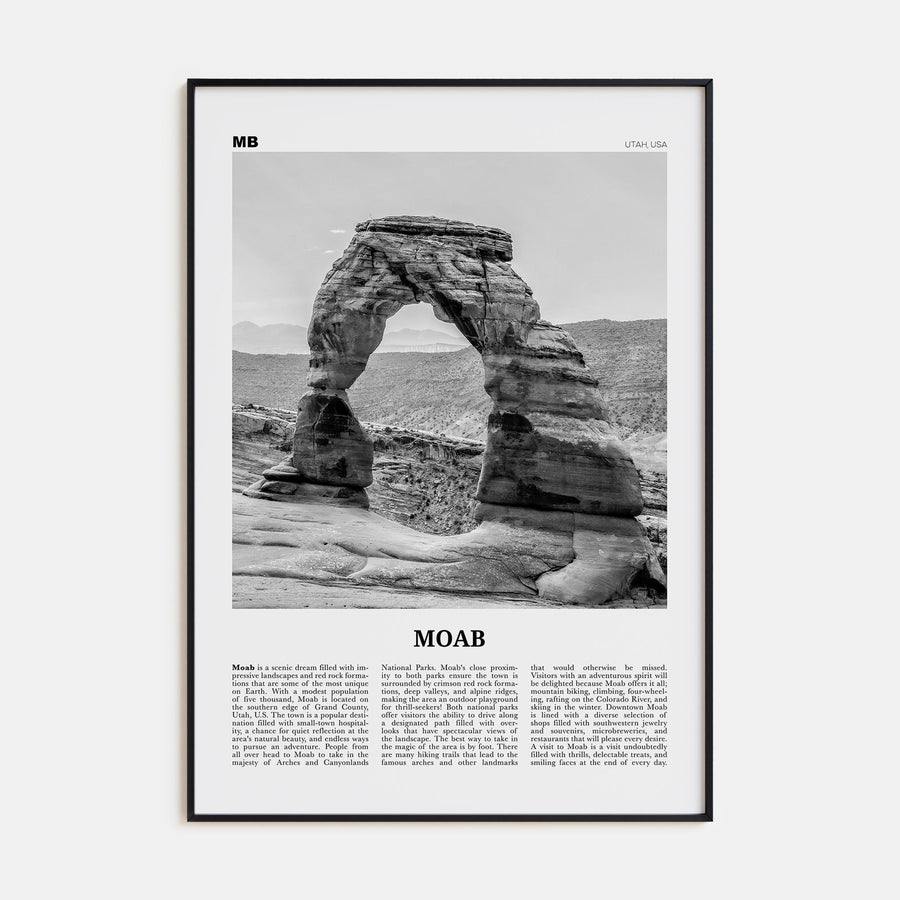 Moab Travel B&W Poster