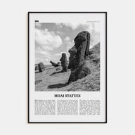 Moai Statues Travel B&W Poster
