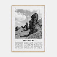 Moai Statues Travel B&W Poster