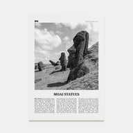 Moai Statues Travel B&W Poster