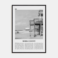 Mobile County Travel B&W Poster