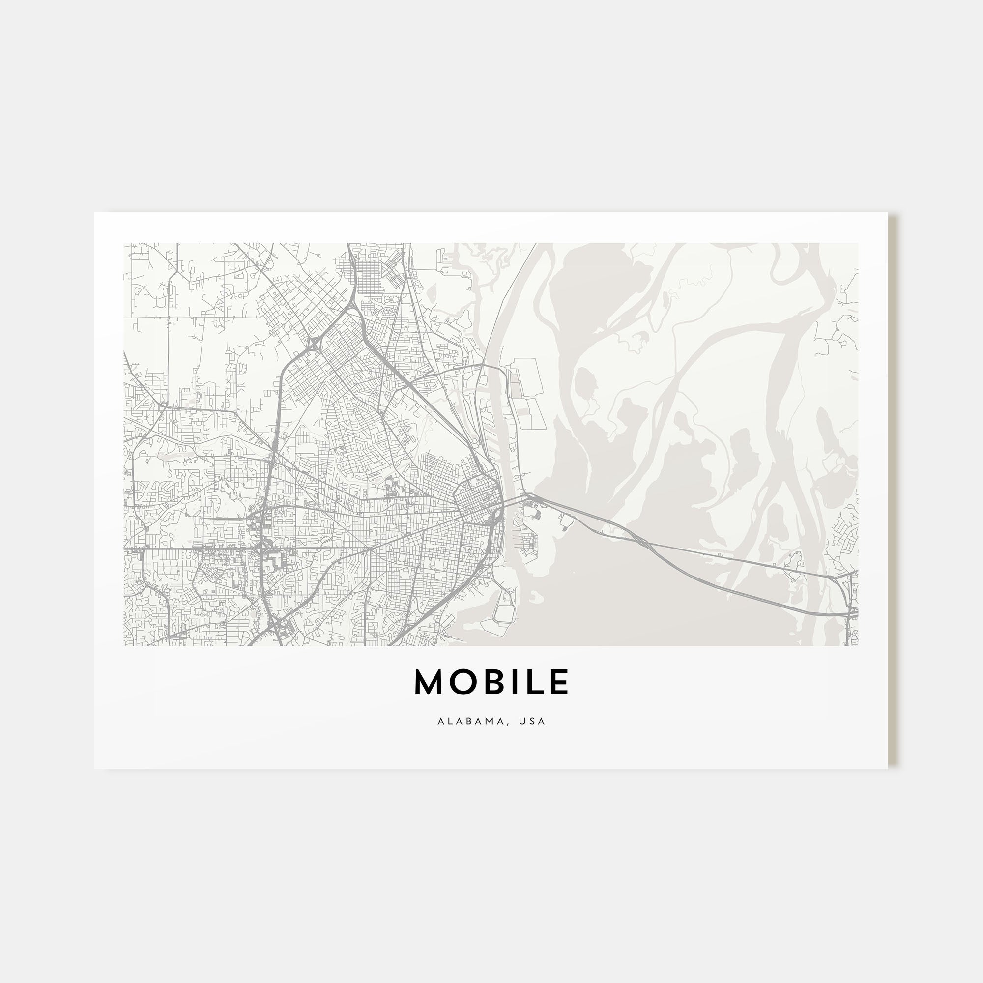 Mobile Map Landscape Poster