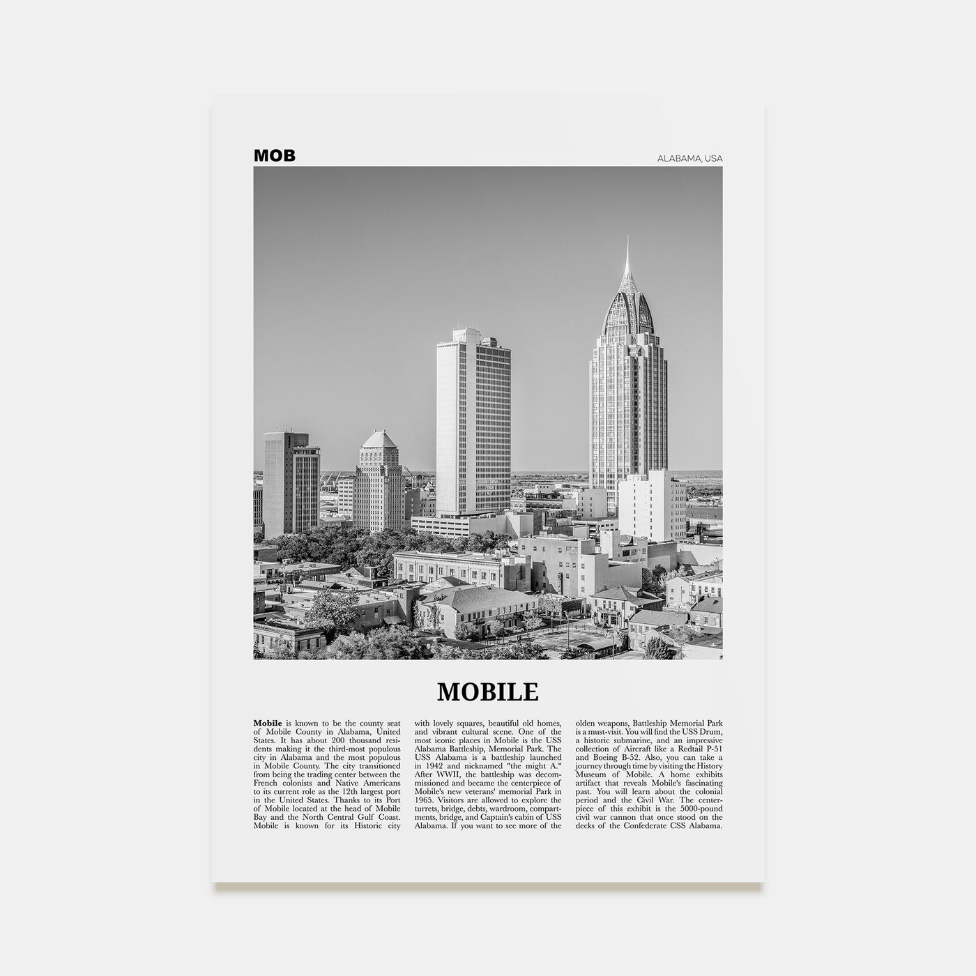 Mobile Travel B&W Poster