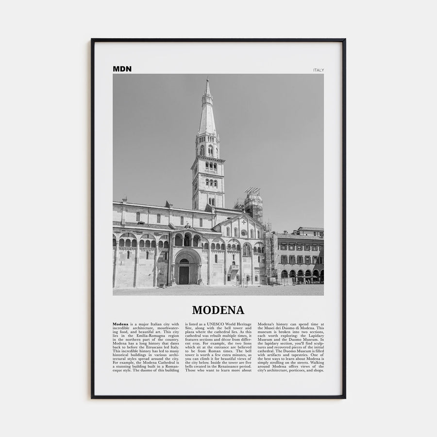 Modena Travel B&W Poster