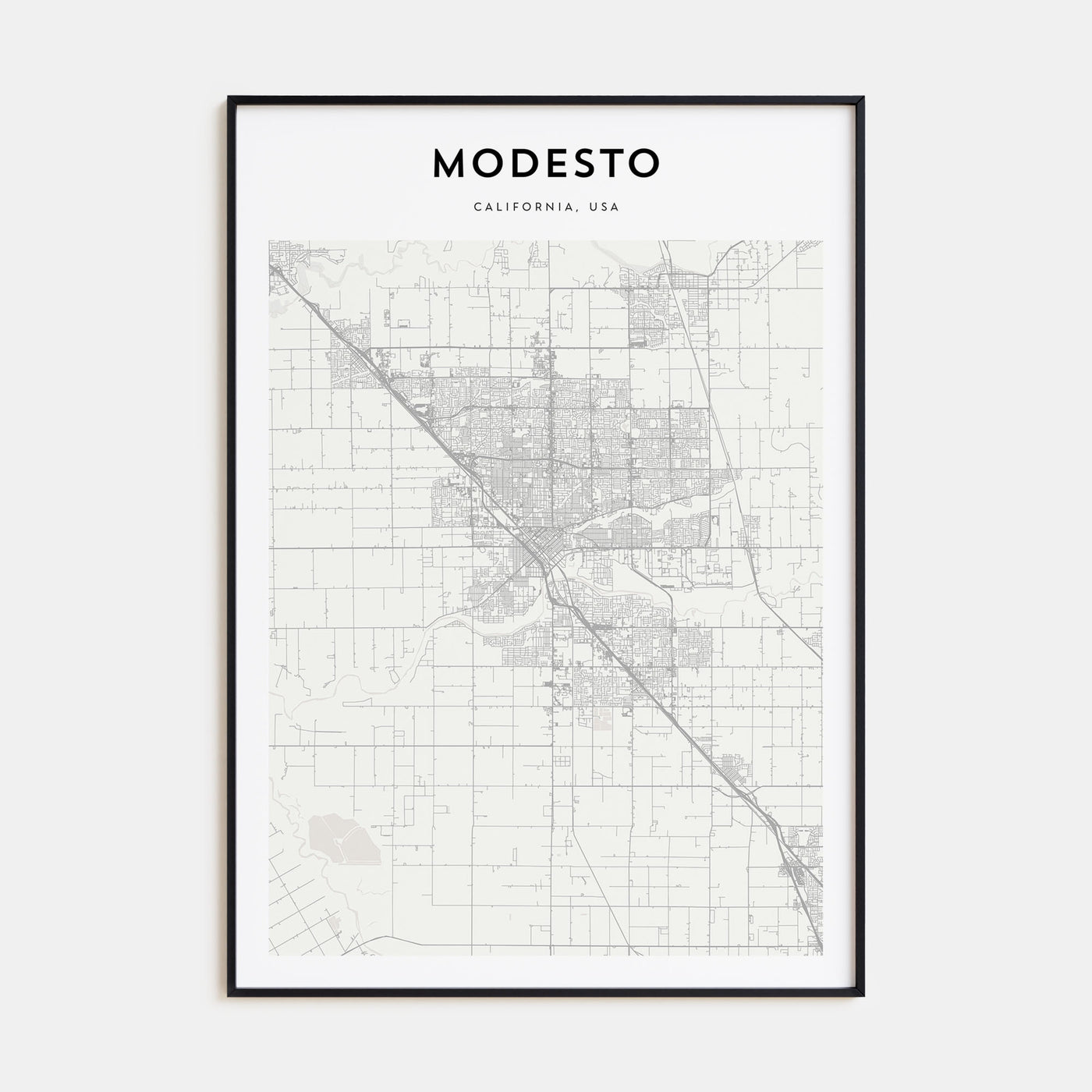 Modesto Map Portrait Poster