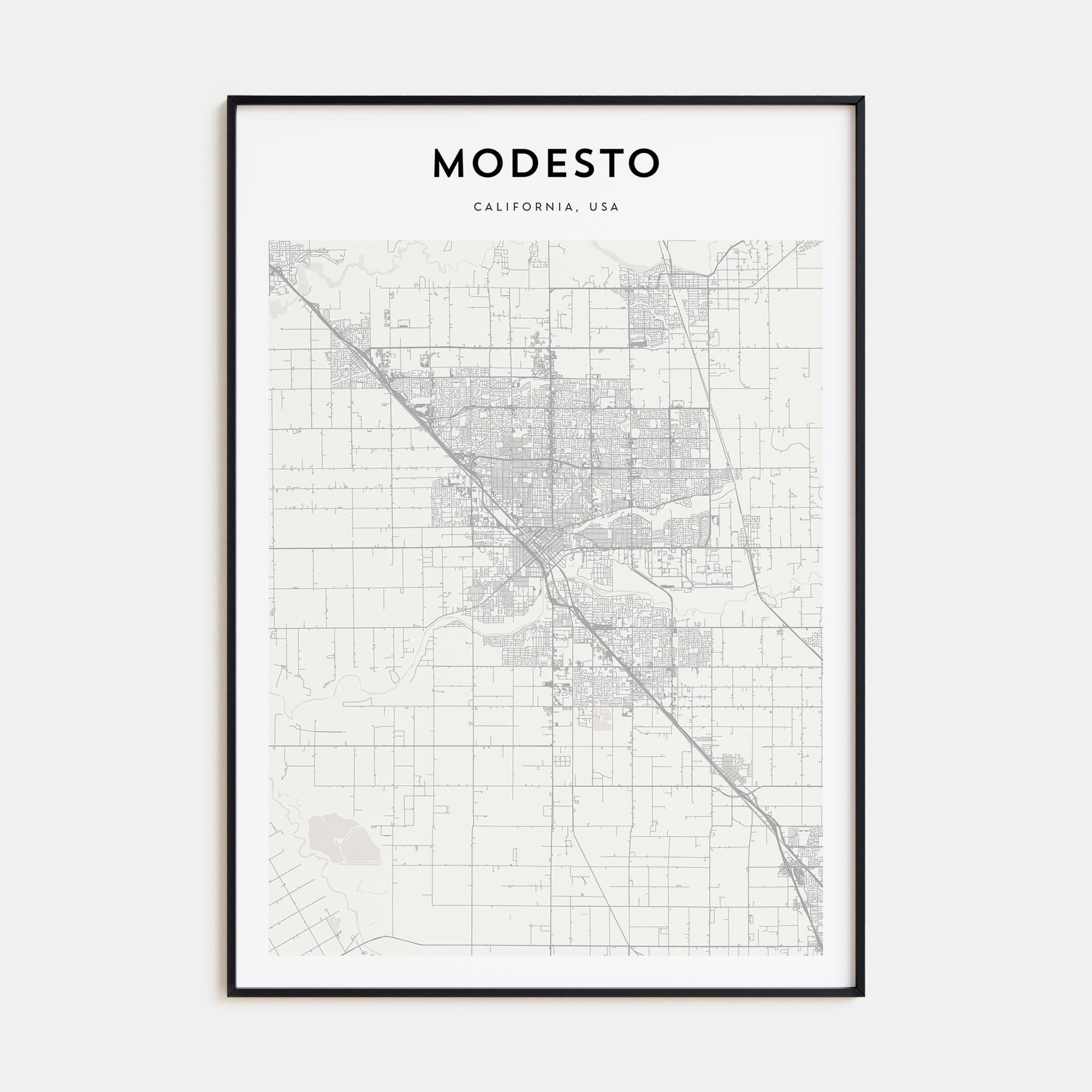 Modesto Map Portrait Poster