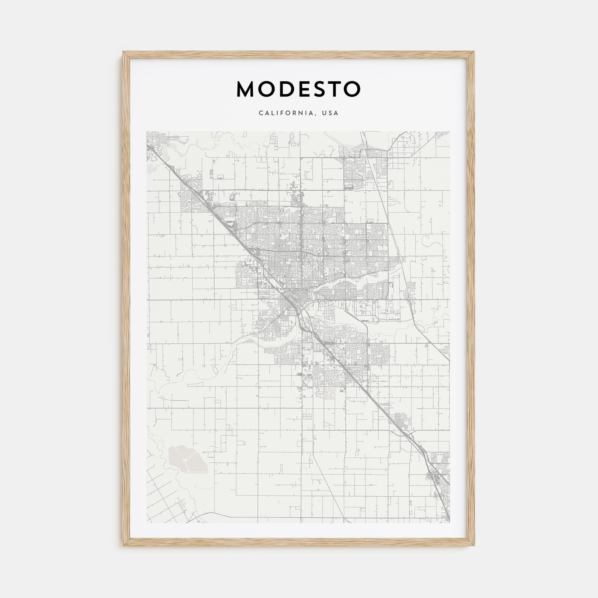 Modesto Map Portrait Poster