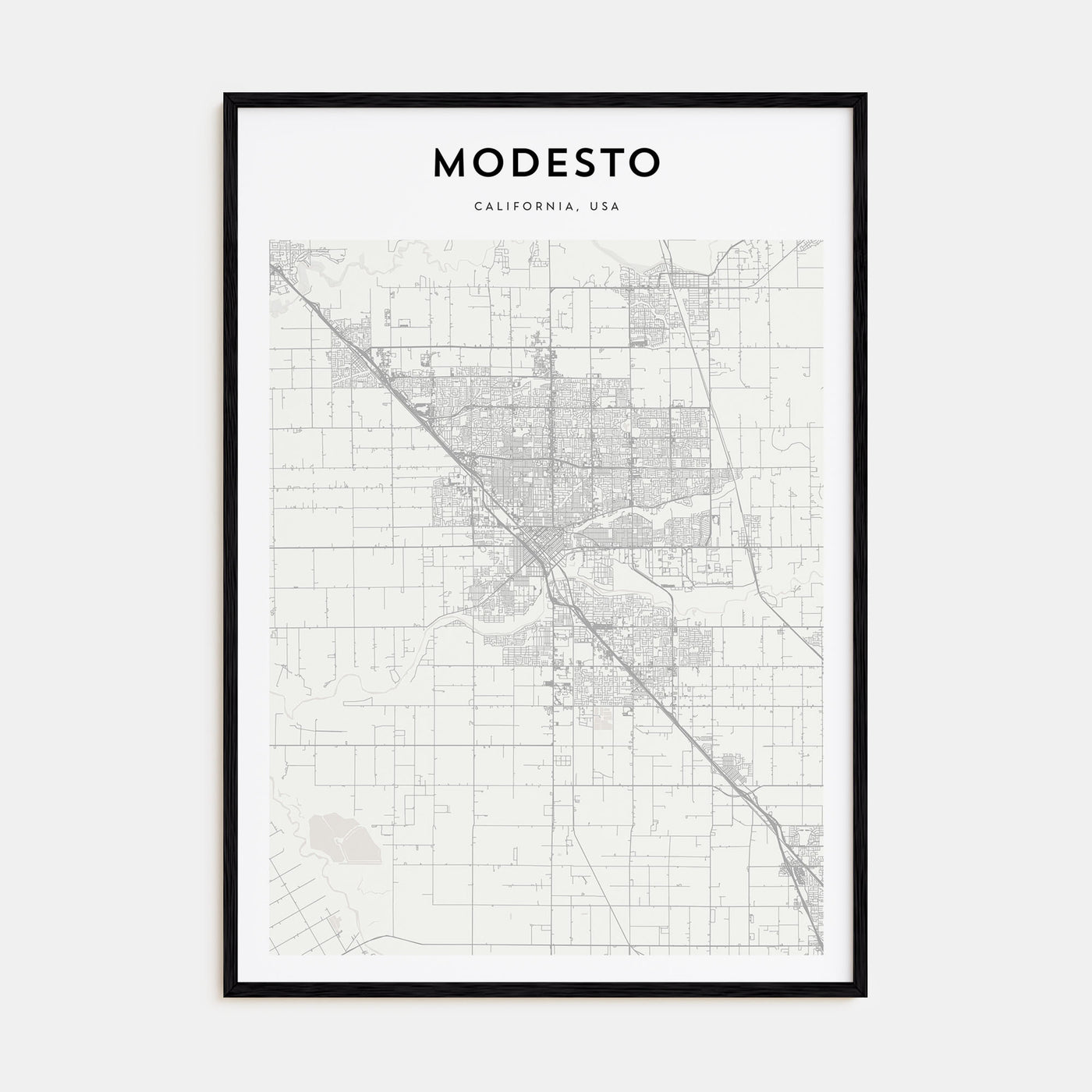 Modesto Map Portrait Poster