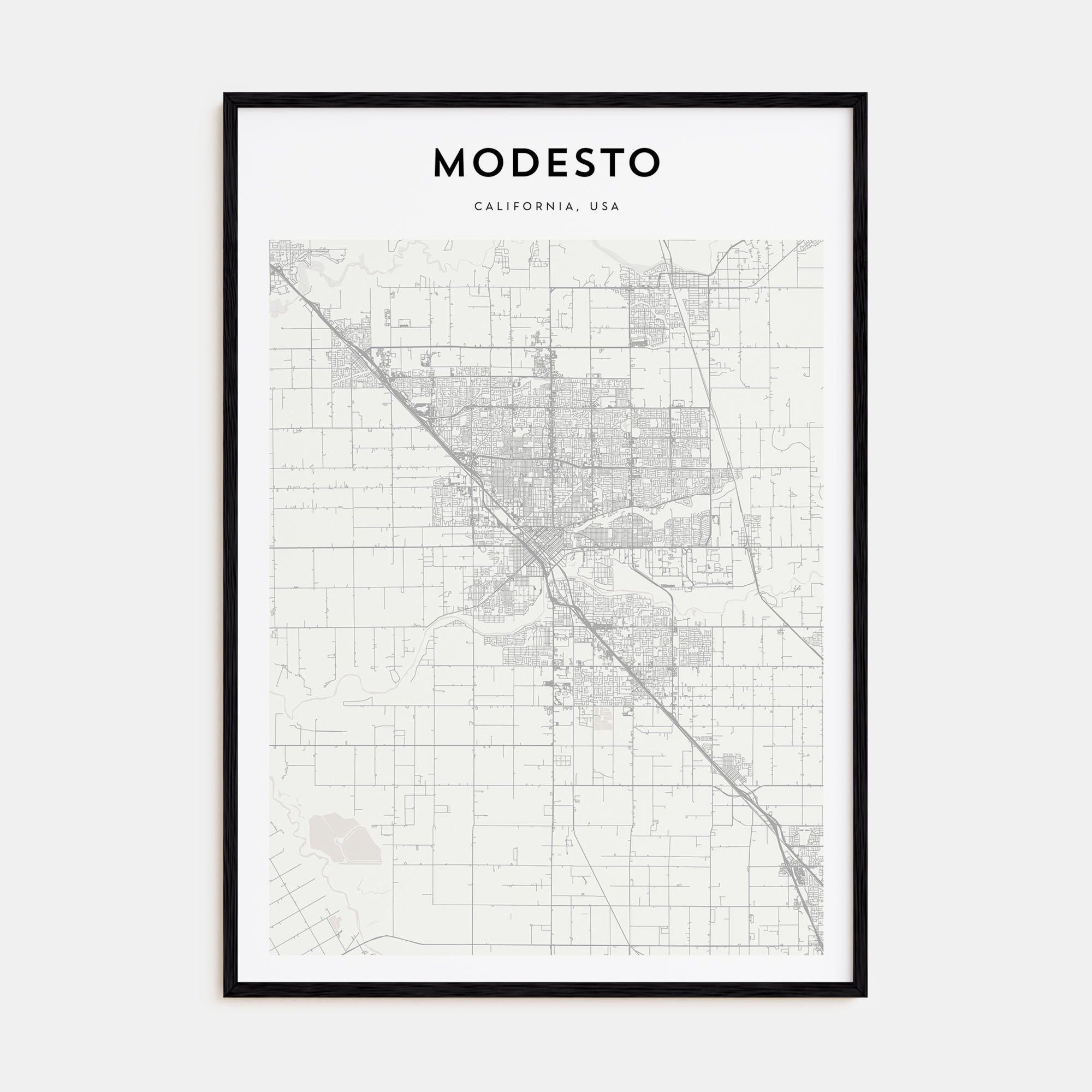 Modesto Map Portrait Poster