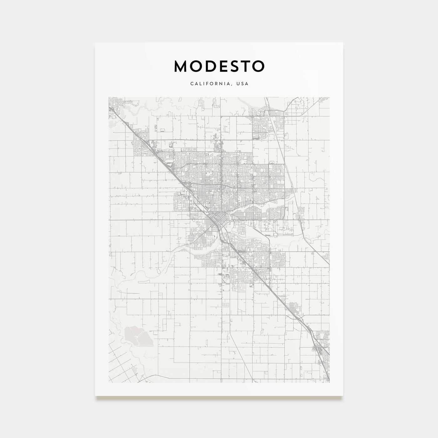 Modesto Map Portrait Poster