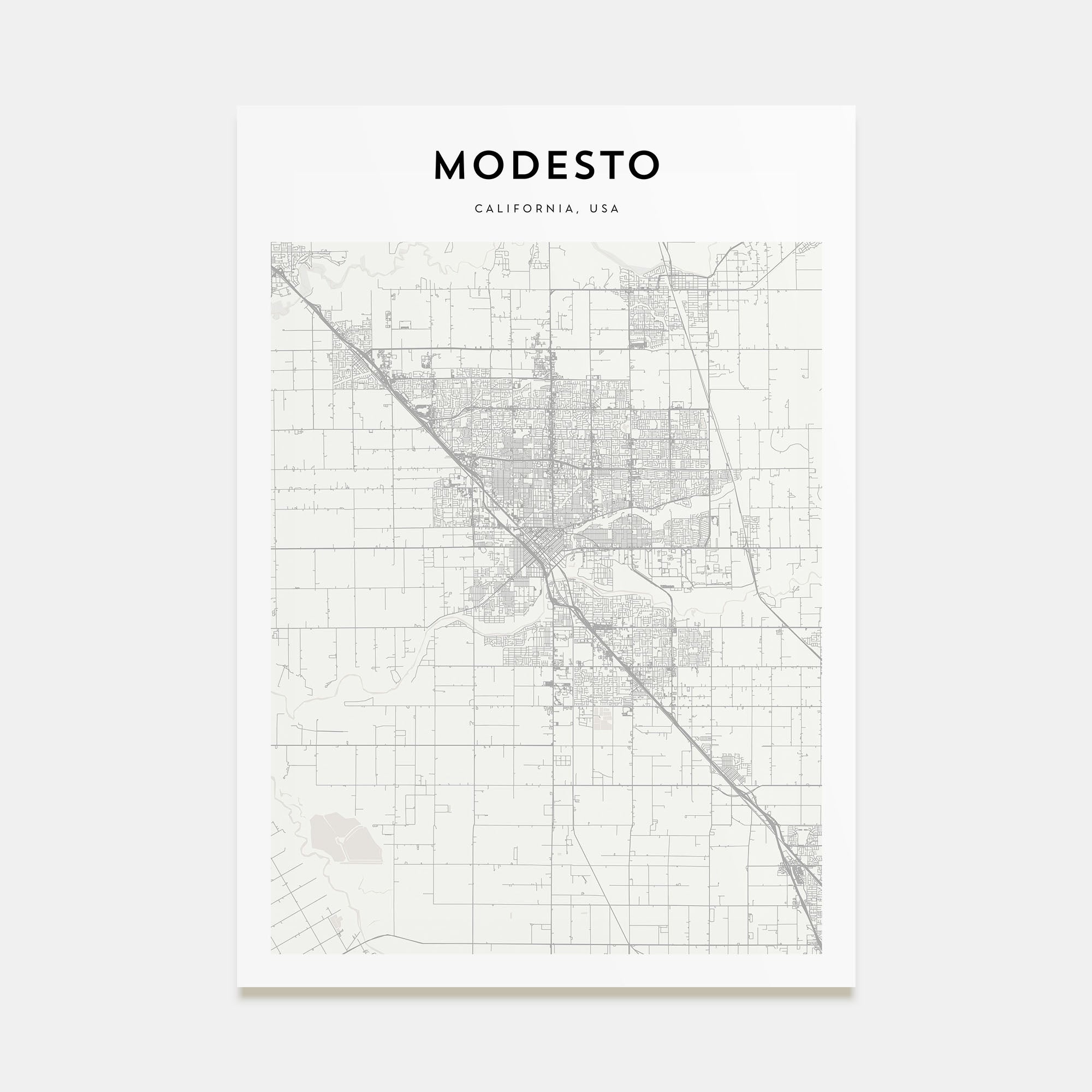 Modesto Map Portrait Poster