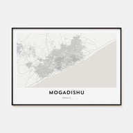 Mogadishu Map Landscape Poster