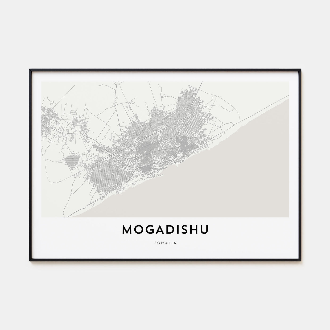 Mogadishu Map Landscape Poster