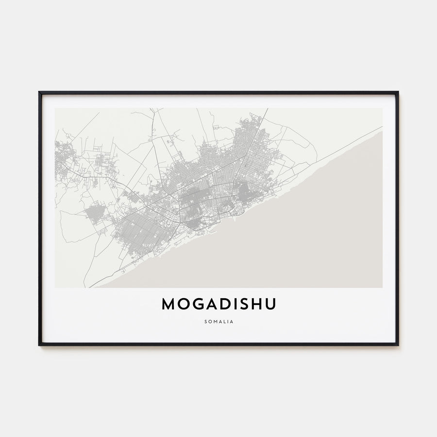 Mogadishu Map Landscape Poster