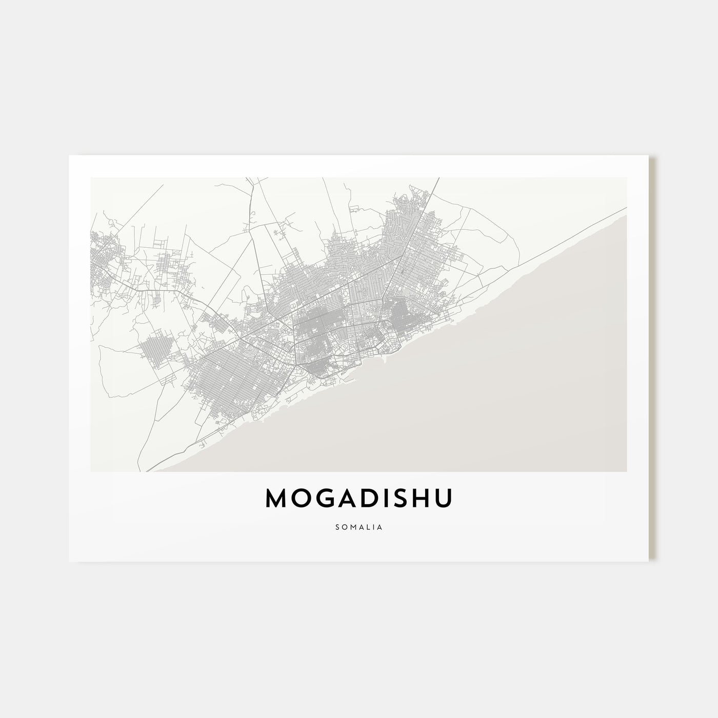 Mogadishu Map Landscape Poster