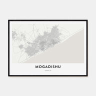 Mogadishu Map Landscape Poster
